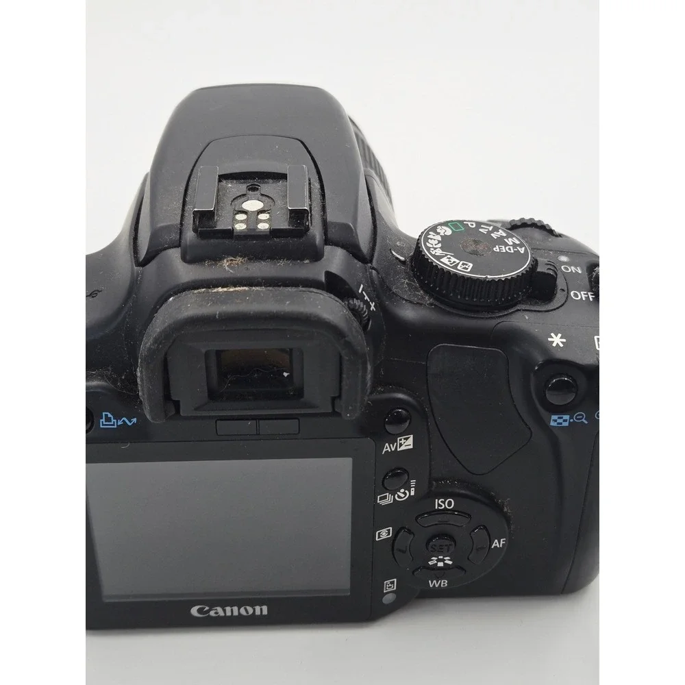 Canon EOS Digital Rebel XTi DSLR Camera Black w 18-55mm IS Lens- 50mm Lens WORKS